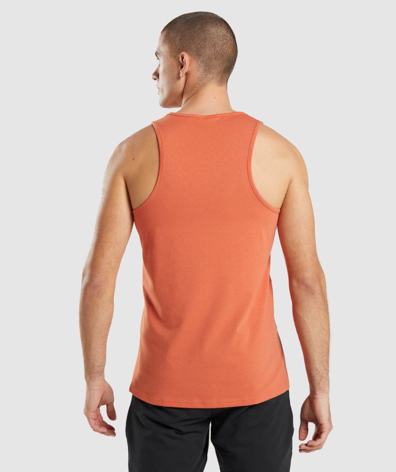 Men's Gymshark Critical Tanks Orange | CA 8N51D7